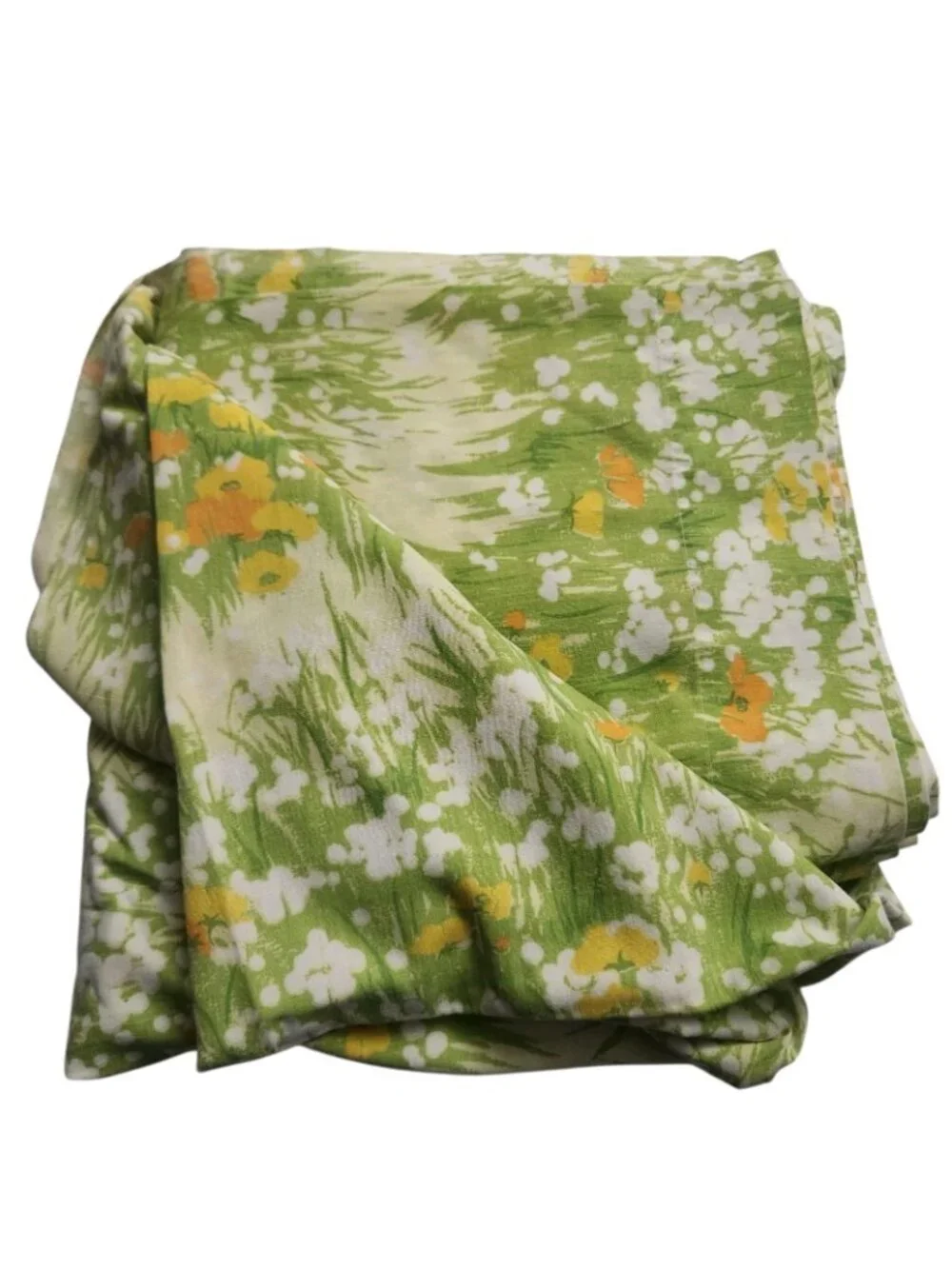 Vintage Green Floral Dan River Dantrel King Size Flat Sheet 100